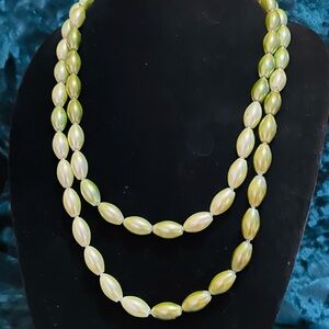Vintage Olive Green Pop Bead Necklace